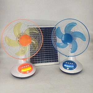 AC/DC 12V Input Voltage 12 inch Solar Rechargeable Table Fan with 15V solar panel