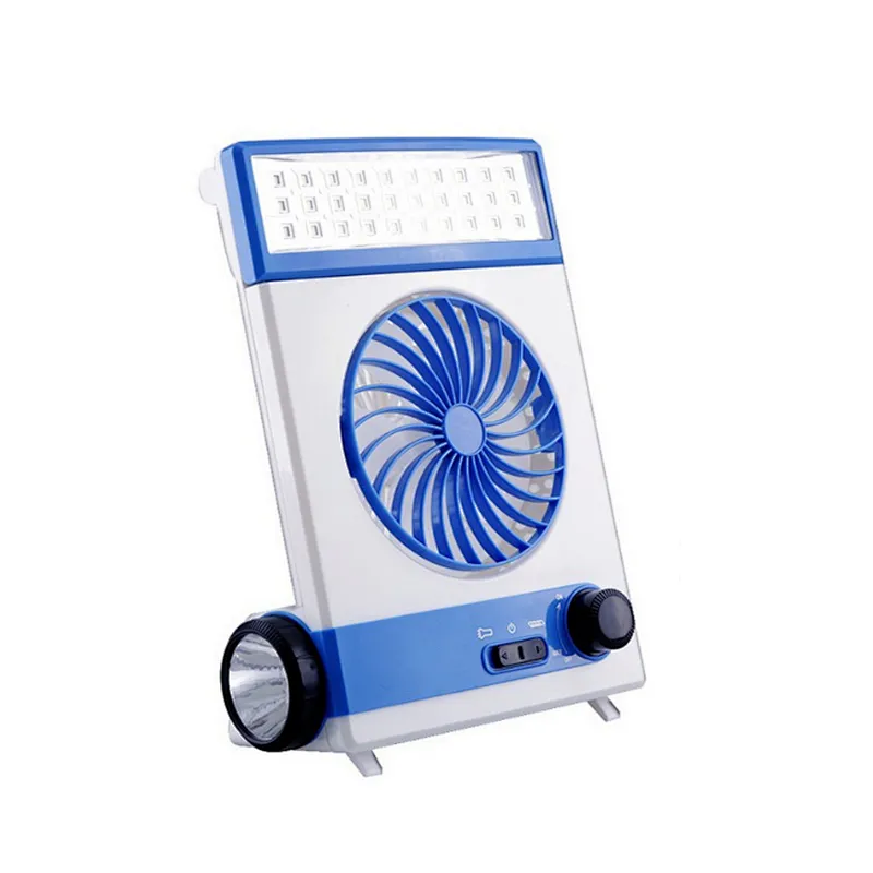 Rechargeable AC DC Solar Table Fans 3 in 1 Multi-Function with Eye-Care LED Table Lamp Flashlight for Home Use Camping