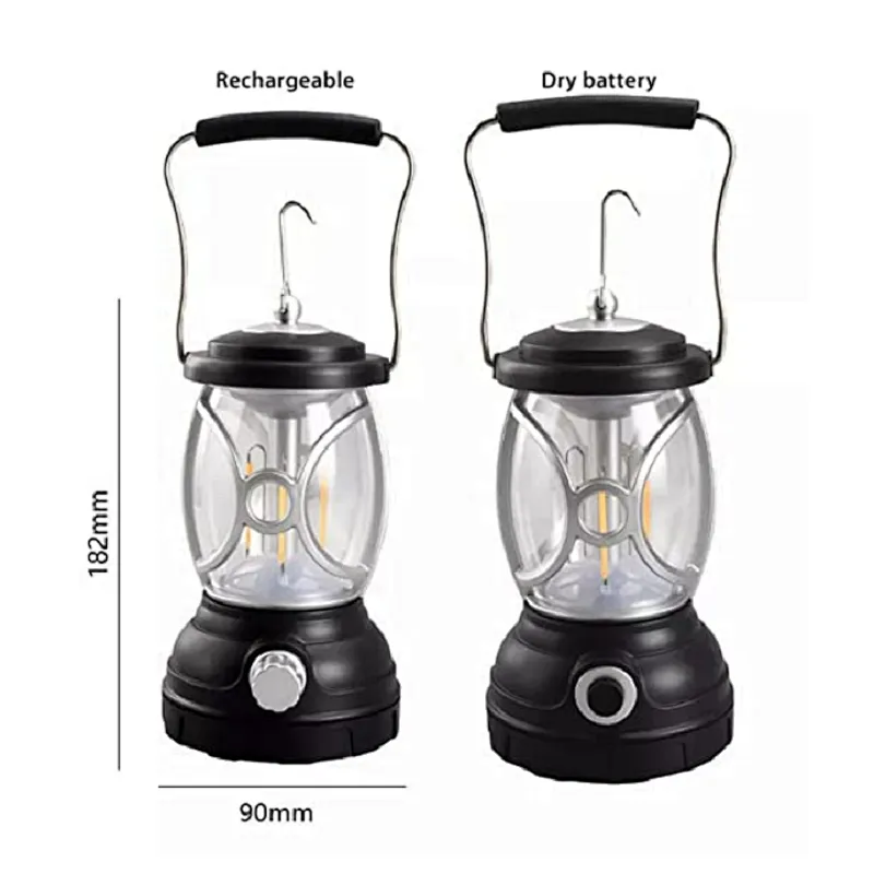 Portable Rechargeable Switch Tent Lamp Waterproof Battery Operated Outdoor LED Camping Lantern for Emergency Camping Lighting