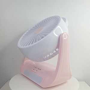 Custom  portable wireless usb rechargeable air circulation desk stand electric fan with led light DC motor 5V 12V 6 8 12 16 inch