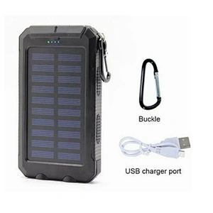 Customize top portable small USB mobile iphone charger waterproof solar power bank & power station with compass camping light