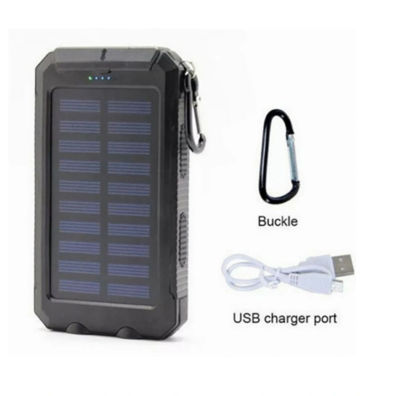 Customize top portable small USB mobile iphone charger waterproof solar power bank & power station with compass camping light