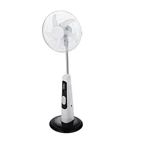 18 inch standing fan Use 12v AC DC Charging Personal Metal Blade Pedestal Battery Solar Rechargeable Fan with Light