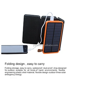 Portable cute folding charger travel powerbank led solar cell pack super capacitor mobile phone power bank with sos light
