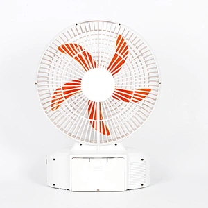 Hot Sell 12 Inch Solar Rechargeable Fan Portable FM Radio Fan Rechargeable with Led Lights and Speaker