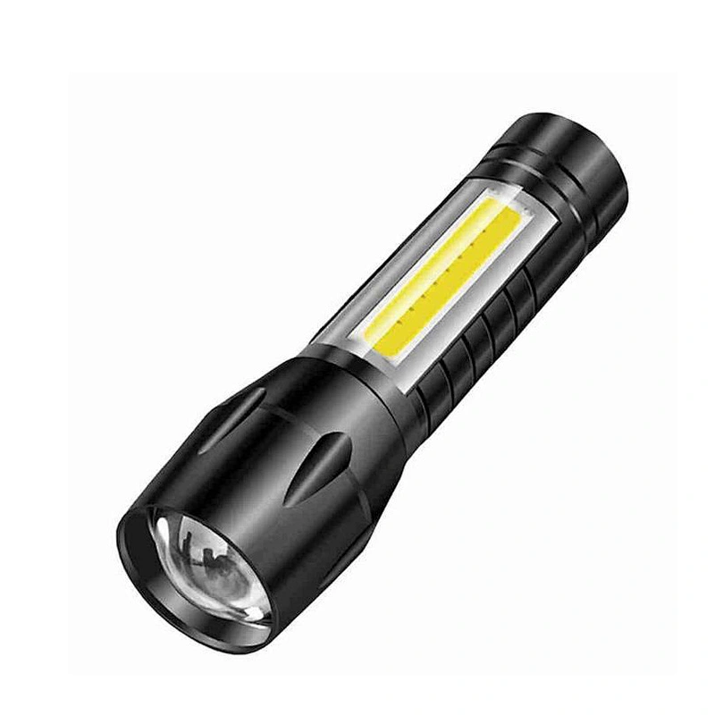 Waterproof Mini Pocket Zoom Portable Outdoor LED Flashlight USB Recharge Adjustable Focus COB Flash Light