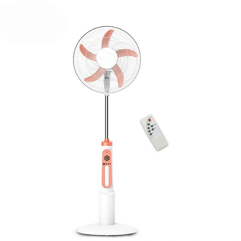 Factory Price Rechargeable Adjustable AC DC Charging With Solar Panel Electric Floor Stand Fan
