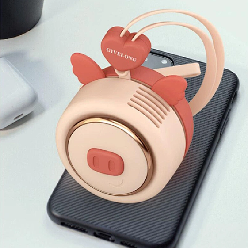 Cartoon Cute Pet Leafless Hanging Neck Fan Usb Charging Lanyard Fan Outdoor Indoor Mini Fan