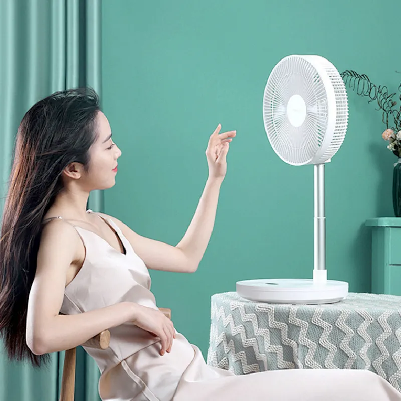 Portable rechargeable table fan USB Handheld 12v dc stand folding pedestal fan Foldable battery operated Camping cooling fan