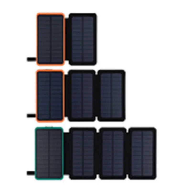 Portable cute folding charger travel powerbank led solar cell pack super capacitor mobile phone power bank with sos light