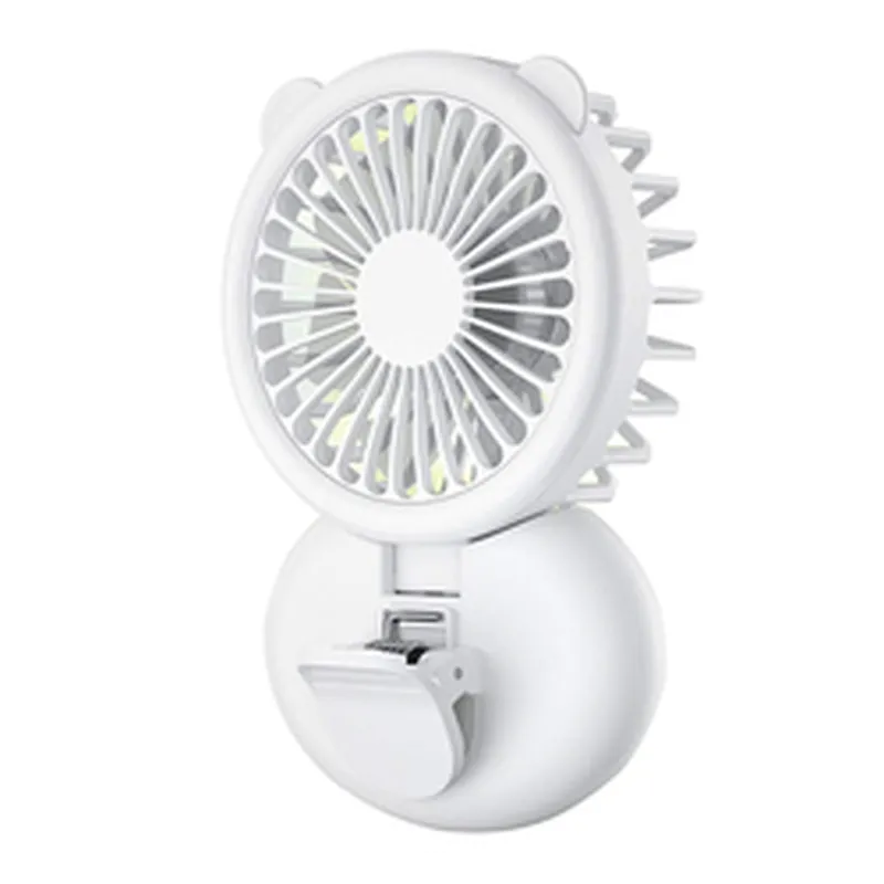 Mini Fill Light Fans Portable Hanging Neck Fan Silent USB Charging Air Cooling LED Light Clip-on Fan For Make Up