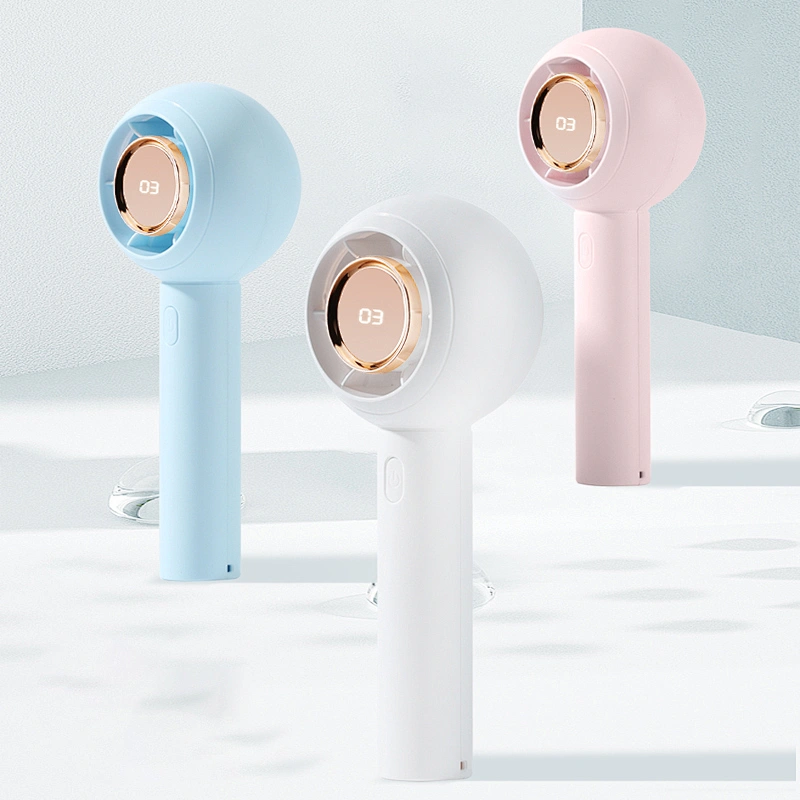 1500mAh USB Battery Operated Small Rechargeable Personal Pocket Mini Portable Handheld Turbo Fan with 3 Speeds and Displays