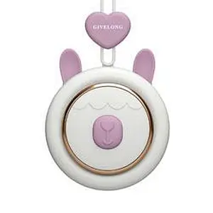 Mini Leafless Fan Cute Pet Hands Free Lanyard Portable Usb Charging Neck Fan Summer Travel Office Outdoor