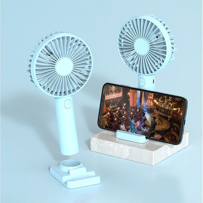 2023 USB Desktop Fan Mini Rechargeable Hand Held Fan Mini Portable Fan with Phone Holder