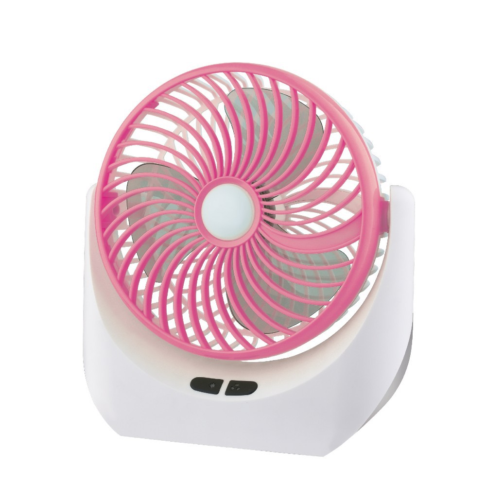 Rechargeable Fan with 3 Speeds and LED Light feature Quiet Operation Portable USB desk Table Fan for Camping Traveling Home