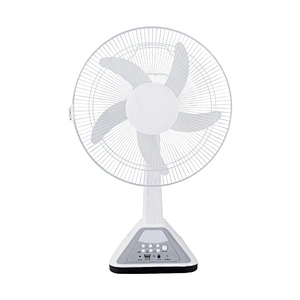 Rechargeable electric 16 inch emergency ac dc table fan with led lamp