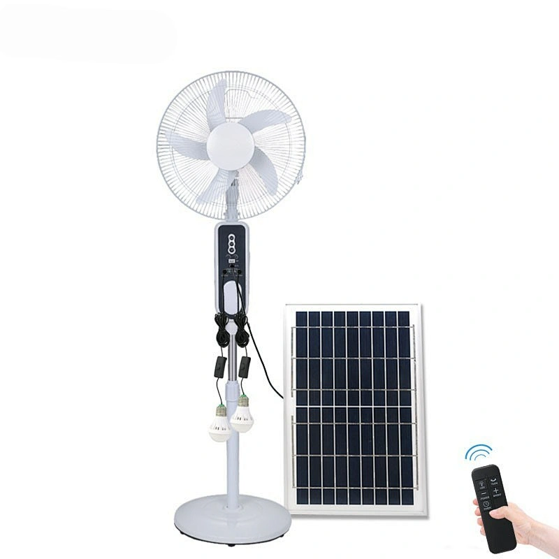 10 Hours Running AC DC 12V Solar Stand Fan, Rechargeable Stand Fan With Phone Charger