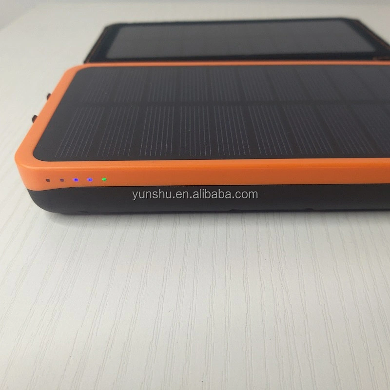 Portable cute folding charger travel powerbank led solar cell pack super capacitor mobile phone power bank with sos light
