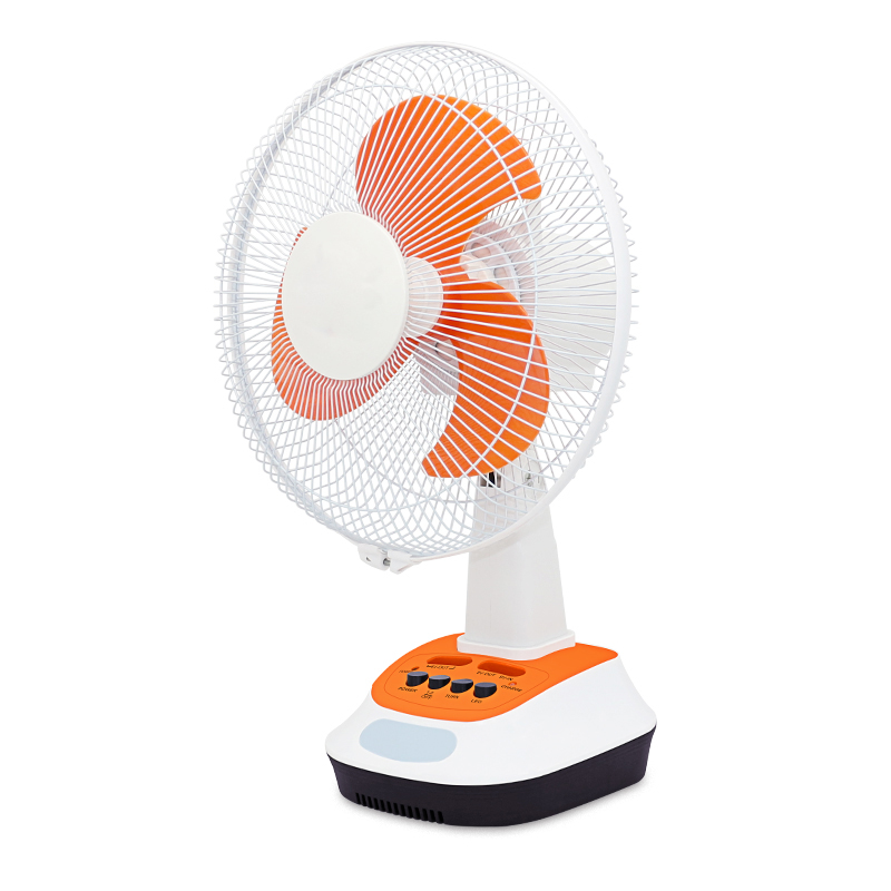 AC DC 12 INCH Air Cooler 3 Speeds 6V Electric Desk Fans Cooling Charging Solar With LED Light Rechargeable Table Fan