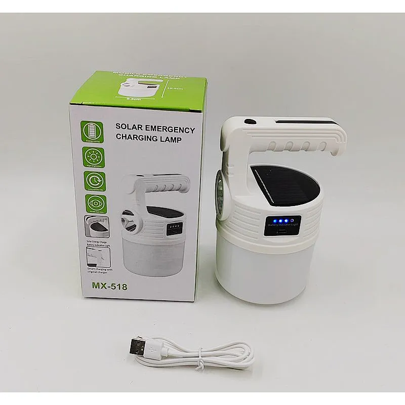 MX-518 Solar Emergency Charging Lamp Led Outdoor Usb Charging Lantern Power Outage Emergency Bulb Flash Light