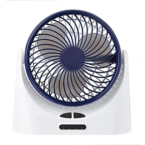Portable 2400mAh desk stand fan wind angle rotatable 3 speed control Rechargeable led circulation fan