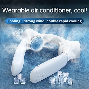 Wireless Portable Hanging Neck Fan Air Conditioner Hot and Cold Wind Wearable Neck Fans Rechargeable