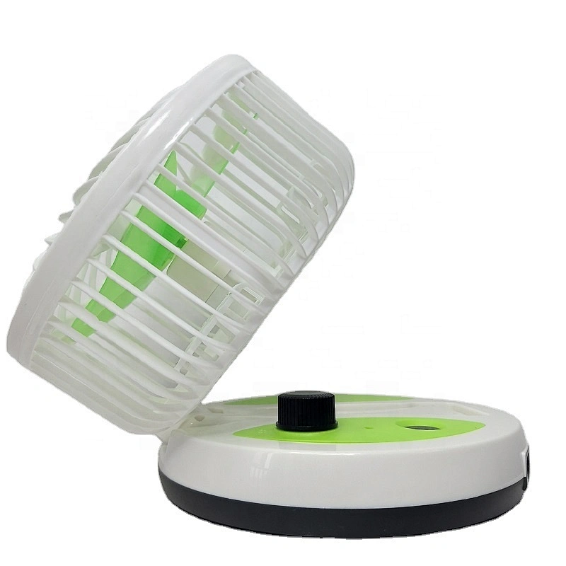 Best portable multifunctional rechargeable fan dc motor table foldaway emergency electric desktop fan with 8 hour working lamp