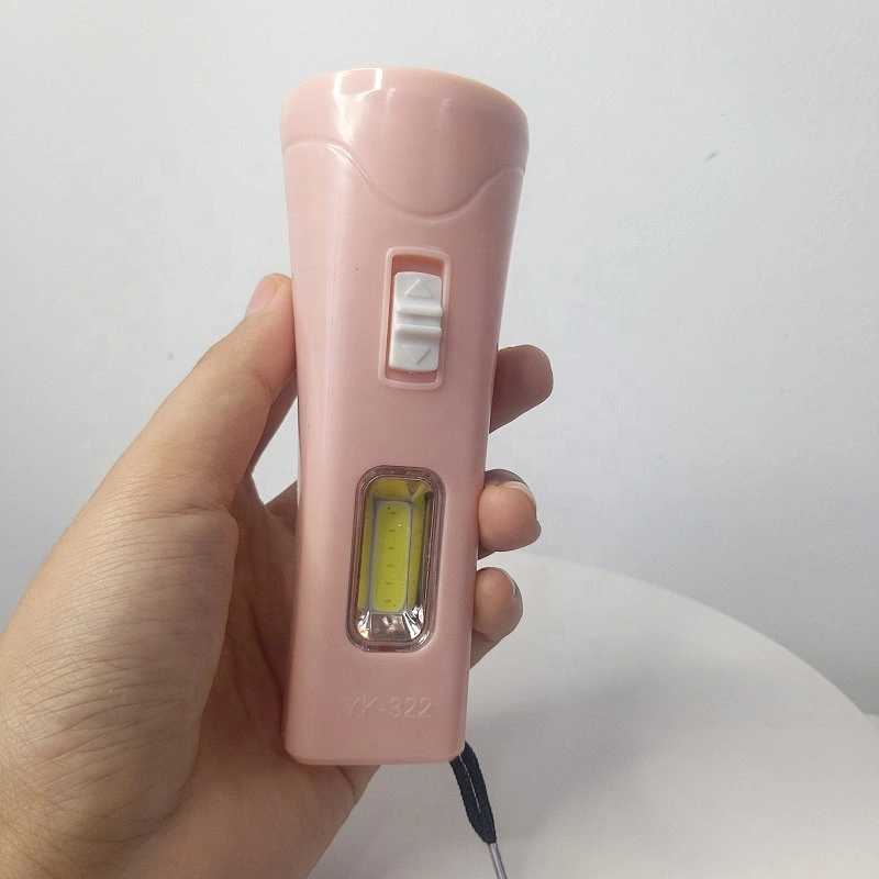 Wholesale Household Mini Portable 2 aa cheap plastic hand 2aa batteries torch flash light led flashlights with side cob light