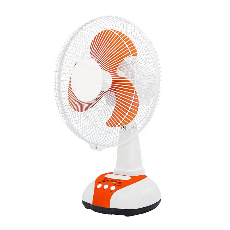 12 Inch Rechargeable Emergency Table Fan Plastic charger AC DC Oscillating  OEM Table Fan Rechargeable Fan