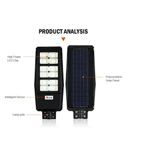 Smart outdoor waterproof high power integrated all in one solar energy led street light system 50w 60w 90w 100w 150w 200w 300w