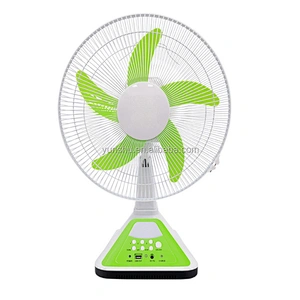 Rechargeable electric 16 inch emergency ac dc table fan with led lamp
