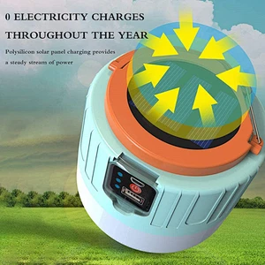 IP55 Solar Camping Light LED Rechargeable Camping Lantern Waterproof Emergency Camping Light Portable Light with Remote