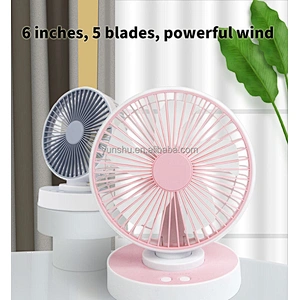 New smart usb rechargeable portable powerful cooling desk fan led 6 inch 4 inch