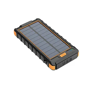 Wholesale cheap high quality  portable small phone outdoor camping solar panel smart power bank fast charger big 10000mah 10000