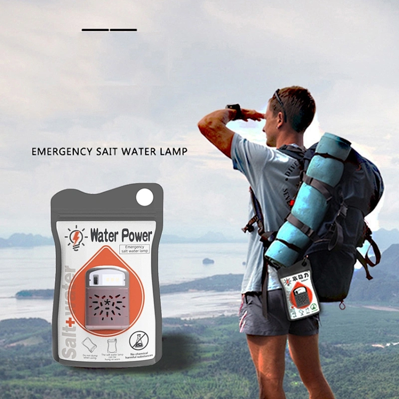 Salt Water Lamp for Cycling Outdoor Camping Salt Water Emergency Lamp No Need for Charging