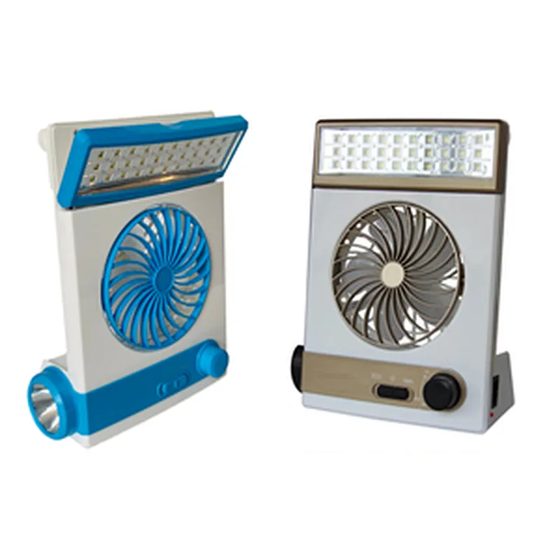 Rechargeable AC DC Solar Table Fans 3 in 1 Multi-Function with Eye-Care LED Table Lamp Flashlight for Home Use Camping