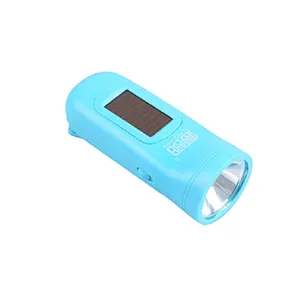 Outdoor tool solar hand crank flashlight rechargeable waterproof led emergency light