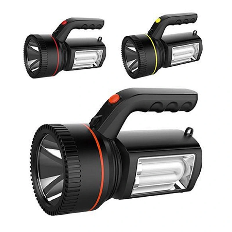Multi-Functional Rechargeable Handheld Torch Long Range 10 Watt Search Torch Light with Side Tube Emergency