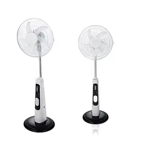 18 inch standing fan Use 12v AC DC Charging Personal Metal Blade Pedestal Battery Solar Rechargeable Fan with Light