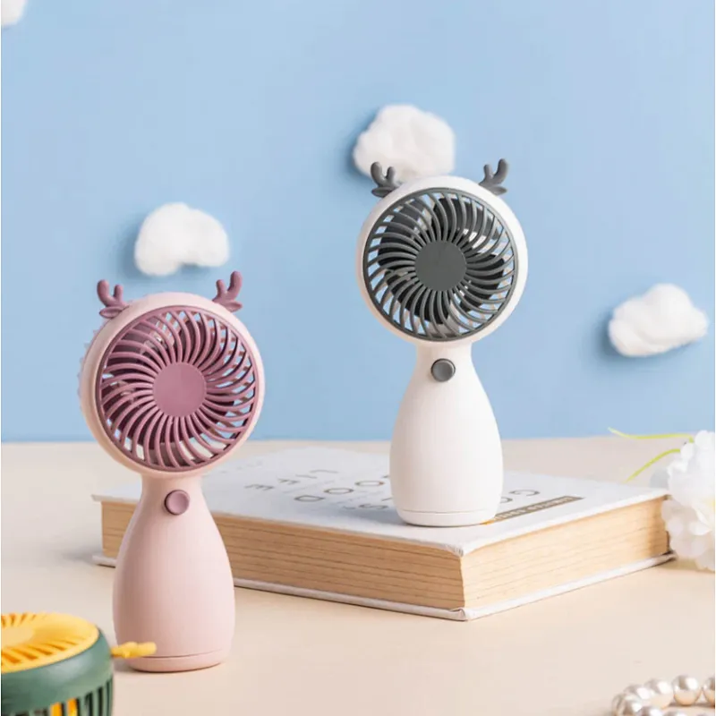 Rechargeable Small Personal Cute Rabbit Ears Handheld Portable Air Cooler Mini Fan USB Charging Summer Cooling Conditioner