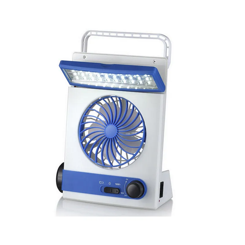 Rechargeable AC DC Solar Table Fans 3 in 1 Multi-Function with Eye-Care LED Table Lamp Flashlight for Home Use Camping