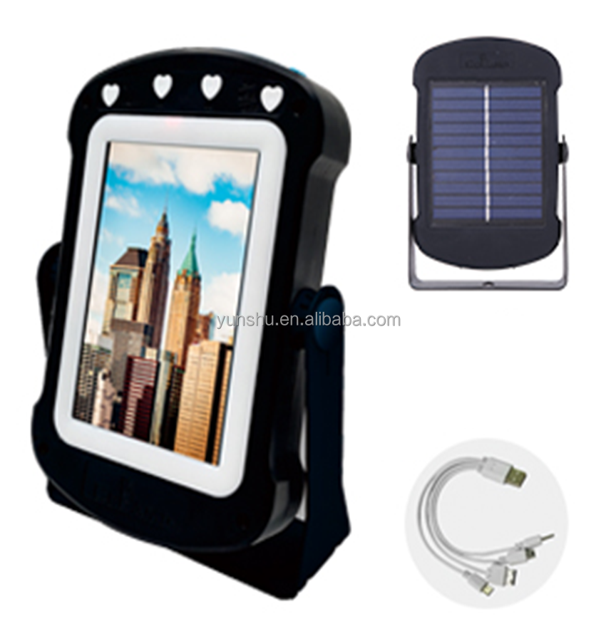 Wholesale portable small 3 in 1 usb rechargeable solar panel led makeup vanity solar mirrors with lights