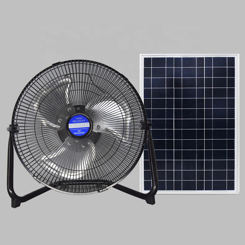 12 inch DC AC solar power outdoor camping portable adjustable wide angle rechargeable powered fan for Household Camping Fish