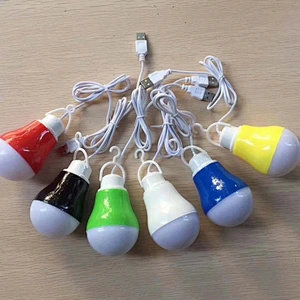 Led 1m wire 5W 5V Small Bulbs PP Mini DC Colorful Color shell Usb Bulb Light