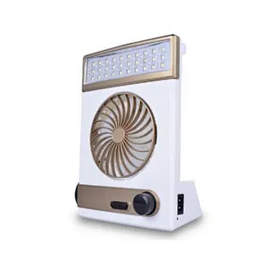 Rechargeable AC DC Solar Table Fans 3 in 1 Multi-Function with Eye-Care LED Table Lamp Flashlight for Home Use Camping