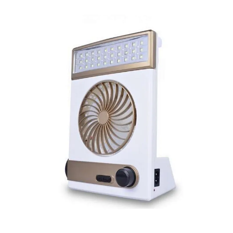 Rechargeable AC DC Solar Table Fans 3 in 1 Multi-Function with Eye-Care LED Table Lamp Flashlight for Home Use Camping