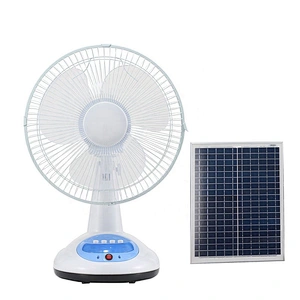 Indian Myanma AC DC fan12 inch 12v rechargeable emergency solar table fan with light