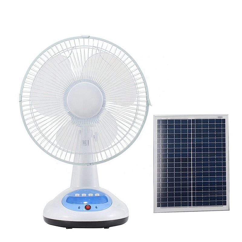 Indian Myanma AC DC fan12 inch 12v rechargeable emergency solar table fan with light
