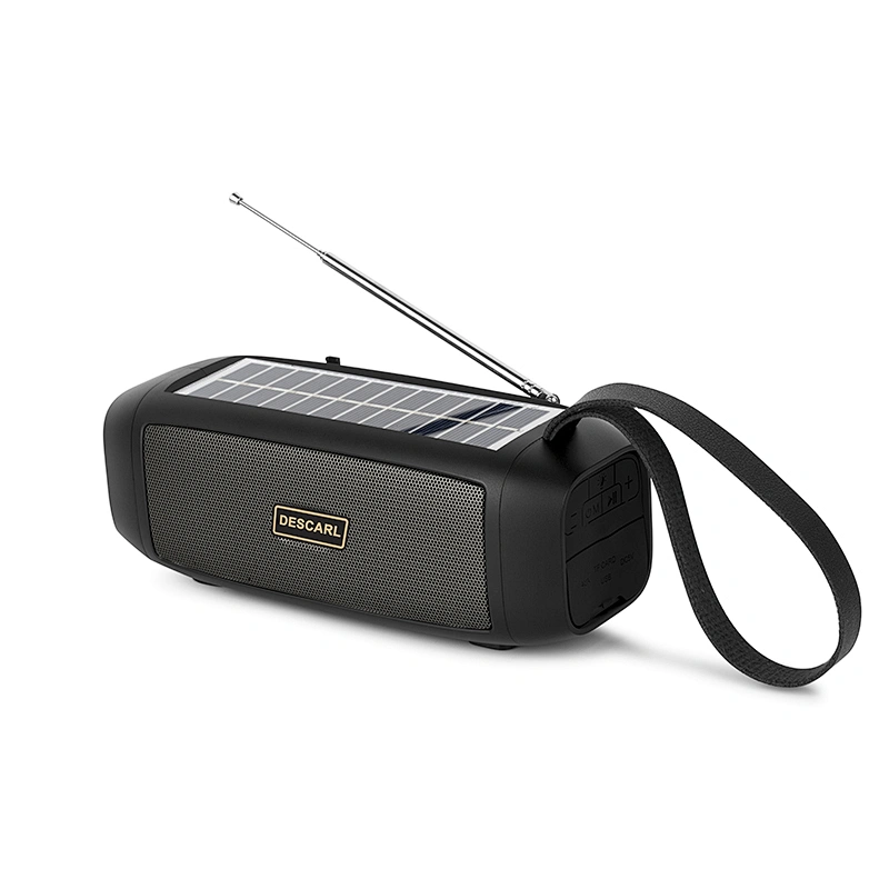 Solar mini multi-function bar wireless stereo player music MP3 speaker with 10W led lamp