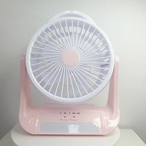 Custom  portable wireless usb rechargeable air circulation desk stand electric fan with led light DC motor 5V 12V 6 8 12 16 inch